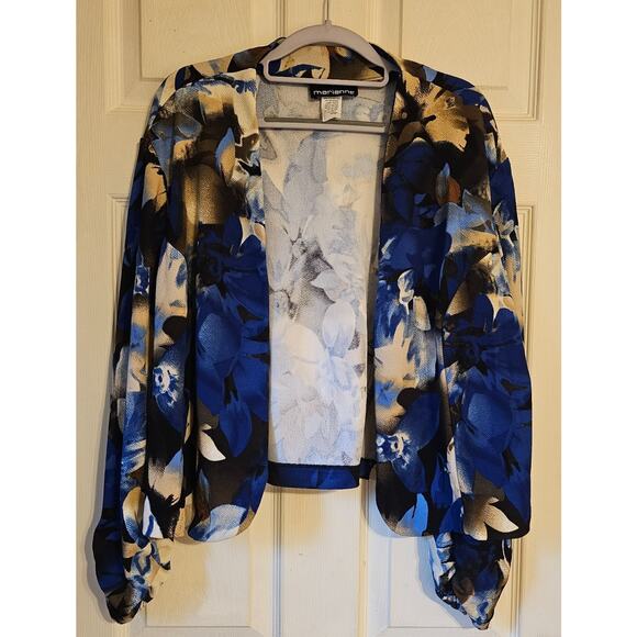 Marianne Open Front Blazer Jacket Floral Abstract Print USA Plus Size 3X - Picture 1 of 8